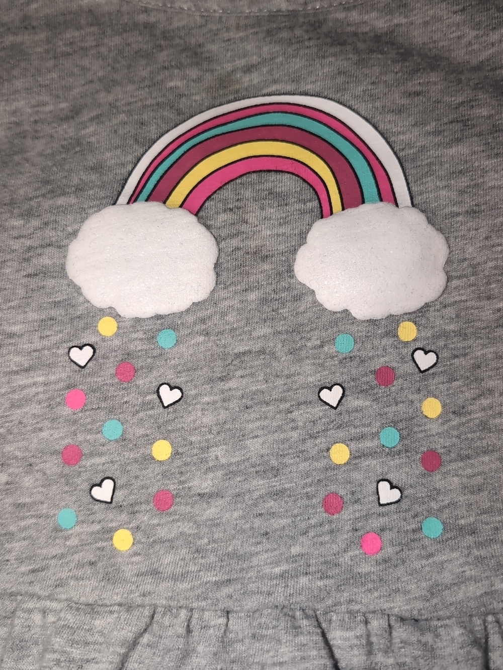 Grey Baby/Toddler Rainbow Peplum Top 🌧️🌈